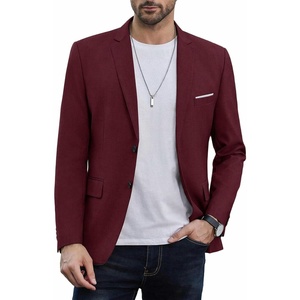 image:imageCOOFANDY Mens Causal Blazer Two Button Suit Jackets Lightweight Slim Fit Sports CoatsWine Red