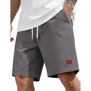 image:imageCOOFANDY Mens Cotton Chino Shorts 9 Inch Casual Shorts Elastic Waist Drawstring Summer Beach Shorts with PocketsDark Gray