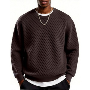image:imageCOOFANDY Mens Crewneck Sweatshirt Geometric Texture Casual Long Sleeve Sweatshirts Fashion Pullover ShirtsDark Brown