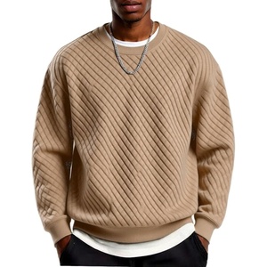 image:imageCOOFANDY Mens Crewneck Sweatshirt Geometric Texture Casual Long Sleeve Sweatshirts Fashion Pullover ShirtsKhaki