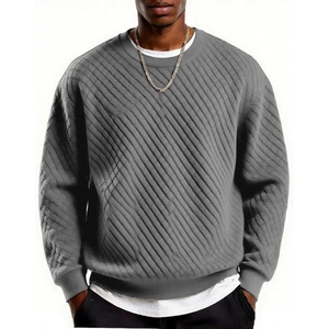 image:imageCOOFANDY Mens Crewneck Sweatshirt Geometric Texture Casual Long Sleeve Sweatshirts Fashion Pullover ShirtsLight Grey