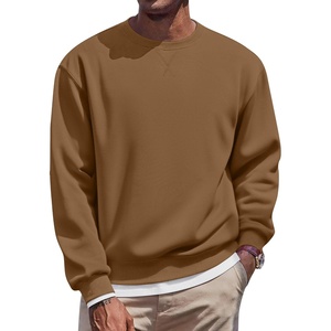 image:imageCOOFANDY Mens Fleece Crewneck Sweatshirt Casual Long Sleeve Pullover Fall Winter Warm Sweatshirts Fashion PulloversLight Brown