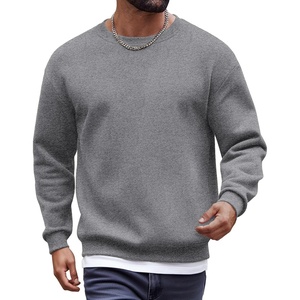 image:imageCOOFANDY Mens Fleece Crewneck Sweatshirt Cotton Long Sleeve Pullover Casual Thermal ShirtsMid Grey