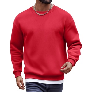 image:imageCOOFANDY Mens Fleece Crewneck Sweatshirt Cotton Long Sleeve Pullover Casual Thermal ShirtsRed