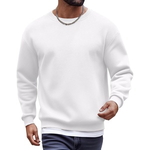 image:imageCOOFANDY Mens Fleece Crewneck Sweatshirt Cotton Long Sleeve Pullover Casual Thermal ShirtsWhite