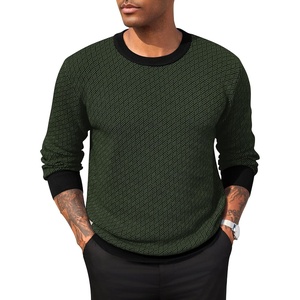 image:imageCOOFANDY Mens Knitted Dress Sweaters Casual Pullover Sweater Soft Long Sleeve Slim Fit Crewneck SweaterArmy Green
