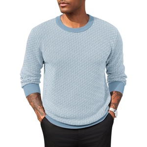 image:imageCOOFANDY Mens Knitted Dress Sweaters Casual Pullover Sweater Soft Long Sleeve Slim Fit Crewneck SweaterLight Blue