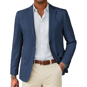 image:imageCOOFANDY Mens Linen Casual Blazer Slim Fit Sport Coat Two Button Summer Suit Jacket Lightweight Business Sport JacketBlue
