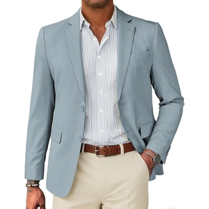 image:imageCOOFANDY Mens Linen Casual Blazer Slim Fit Sport Coat Two Button Summer Suit Jacket Lightweight Business Sport JacketDusty Blue