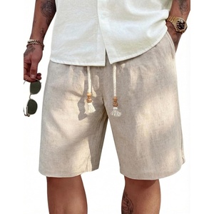 image:imageCOOFANDY Mens Linen Shorts Casual 9 7 Elastic Waist Drawstring Summer Beach Shorts1 Light Khaki