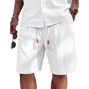 image:imageCOOFANDY Mens Linen Shorts Casual 9 7 Elastic Waist Drawstring Summer Beach Shorts1 White