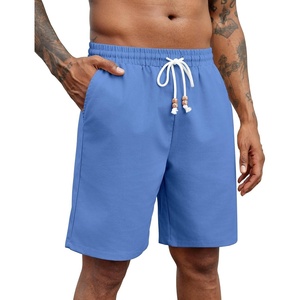 image:imageCOOFANDY Mens Linen Shorts Casual Drawstring Elastic Waist Lightweight Summer Vacation Beach ShortsDenim Blue
