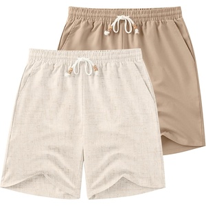 image:imageCOOFANDY Mens Linen Shorts Casual Drawstring Elastic Waist Lightweight Summer Vacation Beach ShortsLight Khaki  Khaki