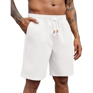image:imageCOOFANDY Mens Linen Shorts Casual Drawstring Elastic Waist Lightweight Summer Vacation Beach ShortsWhite
