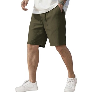 image:imageCOOFANDY Mens Linen Shorts Casual Elastic Waist Drawstring Short Summer Beach Vacation ShortsArmy Green