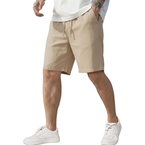 image:imageCOOFANDY Mens Linen Shorts Casual Elastic Waist Drawstring Short Summer Beach Vacation ShortsKhaki