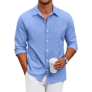 image:imageCOOFANDY Mens Oxford Shirt Long Sleeve Casual Button Down Shirts Regular Fit Dress ShirtsBlue