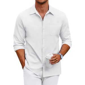 image:imageCOOFANDY Mens Oxford Shirt Long Sleeve Casual Button Down Shirts Regular Fit Dress ShirtsWhite