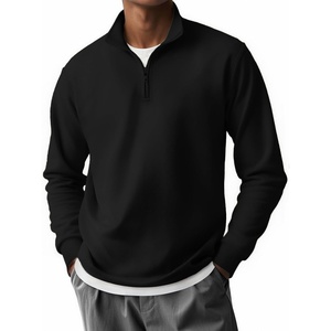 image:imageCOOFANDY Mens Quarter Zip Mock Neck Pullover SweaterAll Black