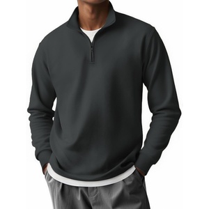 image:imageCOOFANDY Mens Quarter Zip Mock Neck Pullover SweaterDrak Grey