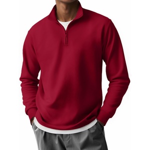 image:imageCOOFANDY Mens Quarter Zip Mock Neck Pullover SweaterRed
