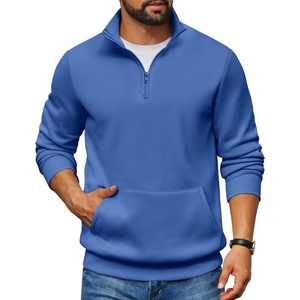 image:imageCOOFANDY Mens Quarter Zip Pullover Fleece Lined Sweatshirts Long Sleeve Mock Neck Sweater with PocketRoyal Blue