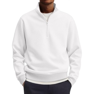 image:imageCOOFANDY Mens Quarter Zip Pullover Mock Neck Lightweight Sweatshirt Long Sleeve Polo Shirt Business Casual Pullover TopWhite