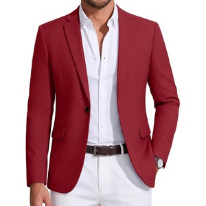 image:imageCOOFANDY Mens Sport Coat Casual Blazer One Button Business Suit JacketWine Red