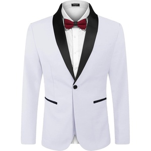image:imageCOOFANDY Mens Tuxedo Jacket One Button Dress Suit Blazer Jacket for Wedding Dinner Prom Party01white