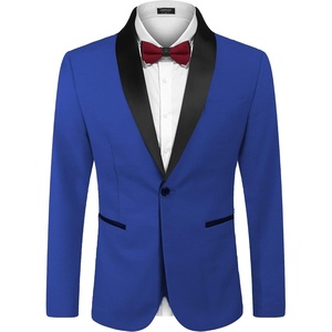 image:imageCOOFANDY Mens Tuxedo Jacket One Button Dress Suit Blazer Jacket for Wedding Dinner Prom PartyBlue