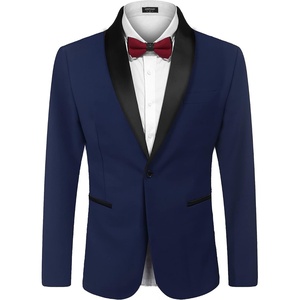 image:imageCOOFANDY Mens Tuxedo Jacket One Button Dress Suit Blazer Jacket for Wedding Dinner Prom PartyDark Blue