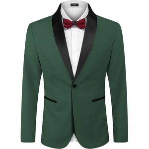 image:imageCOOFANDY Mens Tuxedo Jacket One Button Dress Suit Blazer Jacket for Wedding Dinner Prom PartyDeep Green