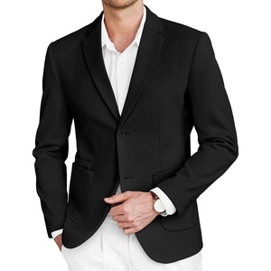 image:imageCOOFANDY Mens Tweed Blazer Slim Fit Casual Sport Coat Two Button Knit Suit JacketBlack