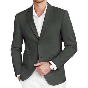image:imageCOOFANDY Mens Tweed Blazer Slim Fit Casual Sport Coat Two Button Knit Suit JacketDark Grey