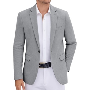 image:imageCOOFANDY Mens Tweed Herringbone Blazer One Button Casual Sports Coats Slim Fit Suit Jackets Formal Dress BlazersDark Grey