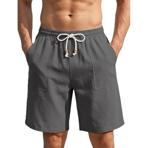 image:imageCOOFANDY Mens UltraLight Summer Shorts Casual Drawstring 9 Linen Shorts with PocketsDark Grey