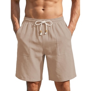 image:imageCOOFANDY Mens UltraLight Summer Shorts Casual Drawstring 9 Linen Shorts with PocketsKhaki