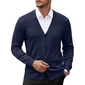 image:imageCOOFANDY Mens V Neck Cardigan Sweater Casual Lightweight Button Down Knitted Cardigan SweaterNavy Blue