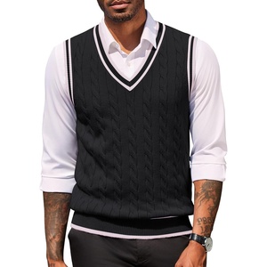 image:imageCOOFANDY Sweater Vest for Men Regular Fit V Neck Sleeveless Knitted Pullovers SweaterBlack