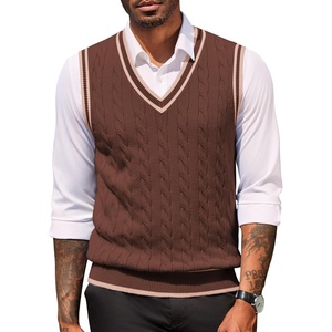 image:imageCOOFANDY Sweater Vest for Men Regular Fit V Neck Sleeveless Knitted Pullovers SweaterBrown