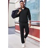 image:imageCOOFANDY 2 Piece Set for Men Casual 14 Zip Track Suits Set Long Sleeve Quarter Pullover Jogging Suits 2025 Fashion OutfitsAll Black