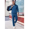 image:imageCOOFANDY 2 Piece Set for Men Casual 14 Zip Track Suits Set Long Sleeve Quarter Pullover Jogging Suits 2025 Fashion OutfitsBlue