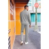 image:imageCOOFANDY 2 Piece Set for Men Casual 14 Zip Track Suits Set Long Sleeve Quarter Pullover Jogging Suits 2025 Fashion OutfitsLight Grey