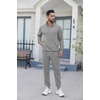 image:imageCOOFANDY 2 Piece Set for Men Casual 14 Zip Track Suits Set Long Sleeve Quarter Pullover Jogging Suits 2025 Fashion OutfitsLight Grey