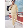 image:imageCOOFANDY 2 Piece Set for Men Casual 14 Zip Track Suits Set Long Sleeve Quarter Pullover Jogging Suits 2025 Fashion OutfitsLight Khaki