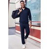 image:imageCOOFANDY 2 Piece Set for Men Casual 14 Zip Track Suits Set Long Sleeve Quarter Pullover Jogging Suits 2025 Fashion OutfitsNavy Blue