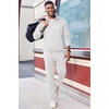 image:imageCOOFANDY 2 Piece Set for Men Casual 14 Zip Track Suits Set Long Sleeve Quarter Pullover Jogging Suits 2025 Fashion OutfitsWhite