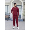 image:imageCOOFANDY 2 Piece Set for Men Casual 14 Zip Track Suits Set Long Sleeve Quarter Pullover Jogging Suits 2025 Fashion OutfitsWine Red