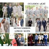 image:imageCOOFANDY Dress Suits for Men Two Button Slim Fit Suit Tuxedo Suit Jacket Wedding Jacket Blazer Suit Dark Grey XXL