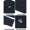 image:imageCOOFANDY FullZip Mens Lightweight Hoodie UPF 50  Breathable Sun Protection Jacket with Pockets for Golf Fishing HikingNavy Blue